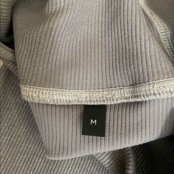 ONA Gray Metallic Ribbed Leggings - Picture 7 of 7